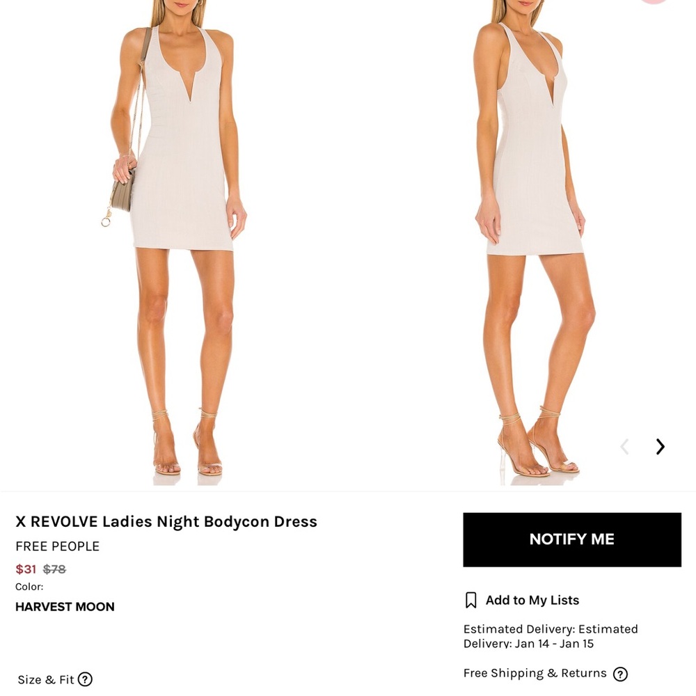 Free People X Revolve Ladies Night Bodycon Dress - Harvest Moon